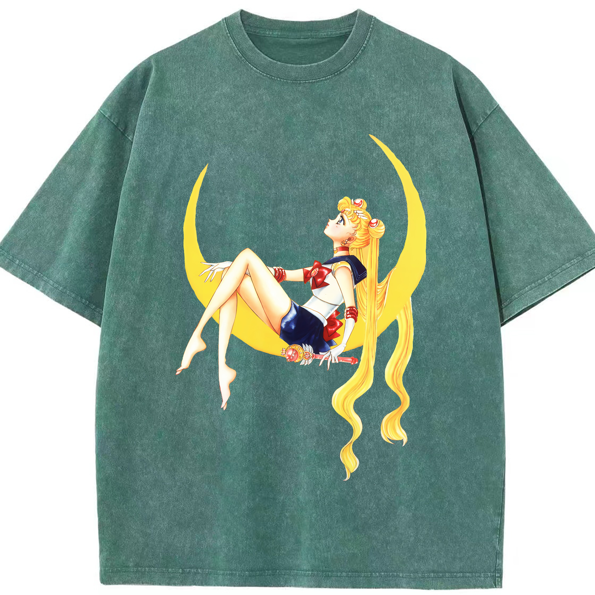 （画像用） 美少女戦士セーラームーン 月野 うさぎ つきの うさぎ Sailor Moon Tsukino Usagi 綿100% ヴィンテージ風 半袖Tシャツ（フロントプリント）